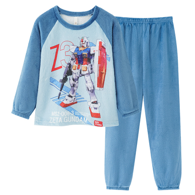变形金刚男童法兰绒睡衣秋冬薄款套装中大童男孩珊瑚绒儿童家居服