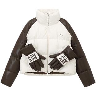 REVAN芮范设计师款玩趣手套插肩袖羽绒