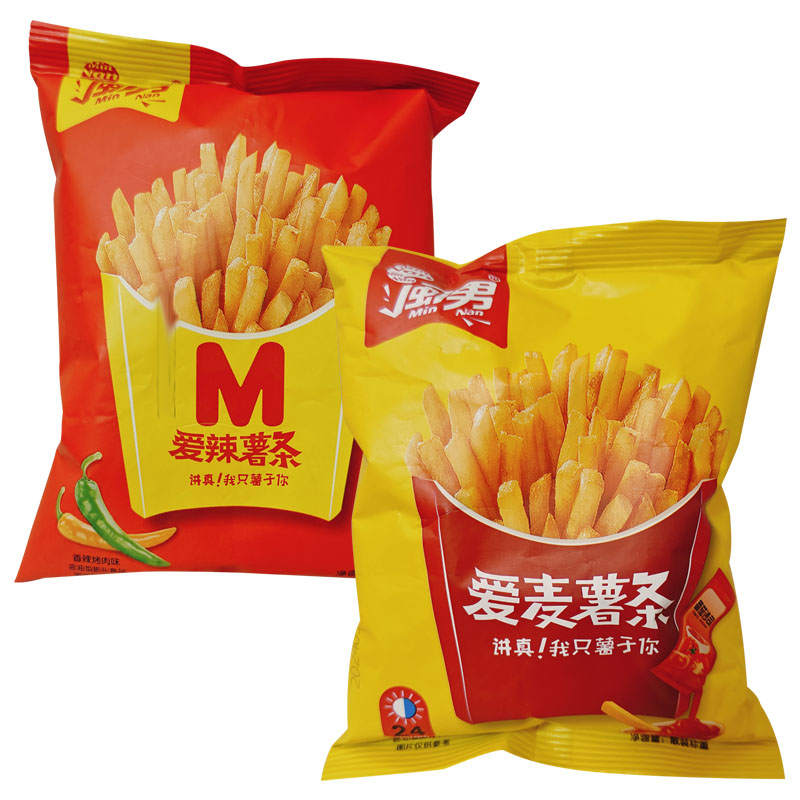 闽男番茄味香辣味薯条膨化零食