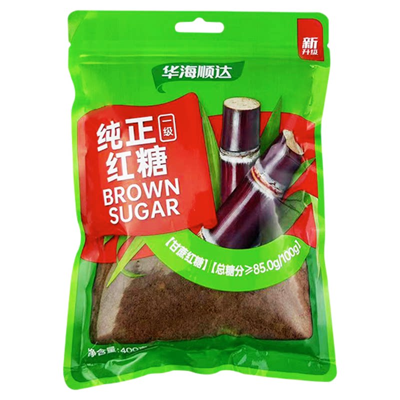 华海顺达纯正红糖400g袋装古红糖/黑糖/风味红糖