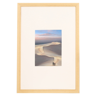 简约平面实木质画框装裱a3A4照片空框相框挂墙4k8开卡纸框架定制