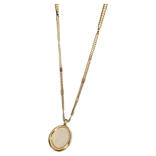 南法假日·天然贝母项链贝壳毛衣链长款吊坠女轻奢高级感秋冬配饰