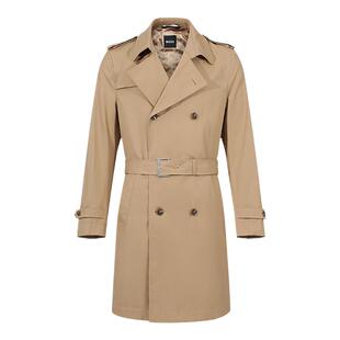 Hugo Boss 男士black系列中长款双排扣风衣大衣外套 50509585