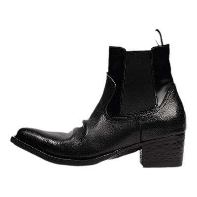 dreambox高档骆驼皮尖头瘦瘦靴