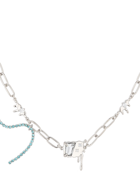 BZV晶核不对称双层链条锆石项链