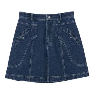 unbleu牛仔半身裙女夏季新款设计感小众女装复古短款高腰a字裙子