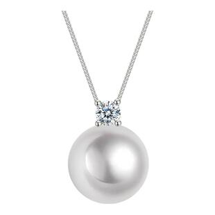 BEAUFINA百分娜极光淡水珍珠项链戴妃颈链18K金吊坠送女友礼物