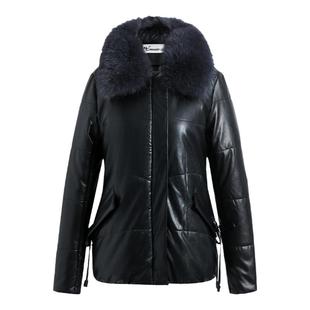 pu皮棉服女2025新款妈妈冬季皮袄短款加绒加厚时尚狐狸毛皮衣外套