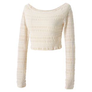 芭蕾舞网纱上衣罩衫练功服长袖外套成人女体操服外搭堆堆袖舞蹈服