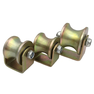 1寸钢管U型轨道轮 圆管轨道轮 双轴承滑轮槽轮定滑轮宽槽载重滑轮