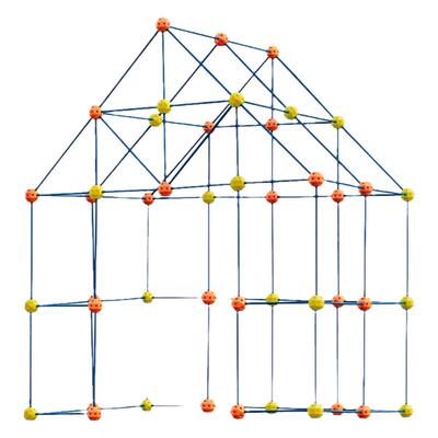 实心球十字加固杆搭建构造更稳固