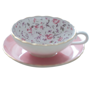 骨瓷下午茶一杯一碟英式欧式玫瑰 咖啡杯 粉色餐厅法式甜品店杯子