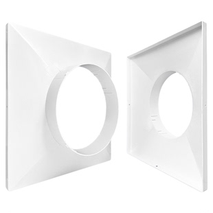 老款塑胶ABS法兰带边方变圆接风管接口 方接圆中央空调出风口包邮