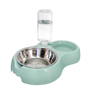 猫食盆猫碗狗盆狗碗喝水一体狗狗自动饮水防打翻宠物双碗猫咪用品