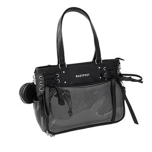 RosyPosy柔设单肩痛包大容量丝带痛娃包高颜值小众设计痛包原创二次元吧唧包白色痛包黑色日常痛包谷子包