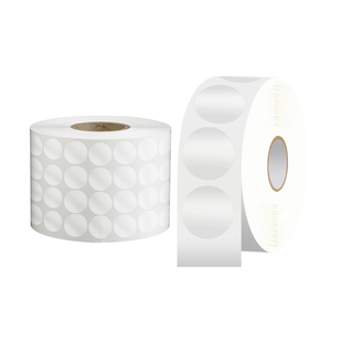 透明圆形封口贴5丝卷装透明标签贴纸BOPP不干胶标签定制25mm 3cm 35mm 4cm透明圆贴直角贴标机包装圆形封口贴