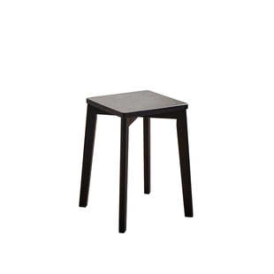 爱必居实木凳子家用可叠放小板凳客厅矮凳黑色方凳现代简约餐桌凳