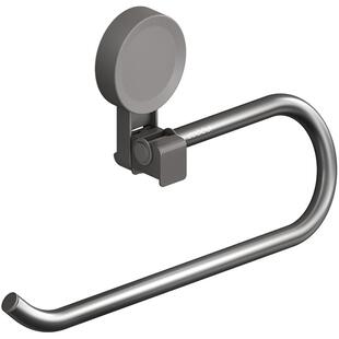 卡贝吸盘毛巾杆浴室置物架枪灰挂杆太空铝毛巾环小户型小型卫生间