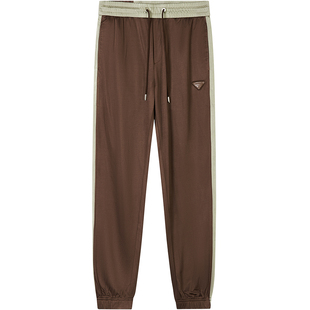 BM侧条纹裤子男运动休闲裤垂感潮牌高端卫裤男美式复古抽绳束脚裤