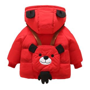 宝宝婴儿套装加绒加厚羽绒棉服男童冬装棉袄小童保暖冬季棉衣外套