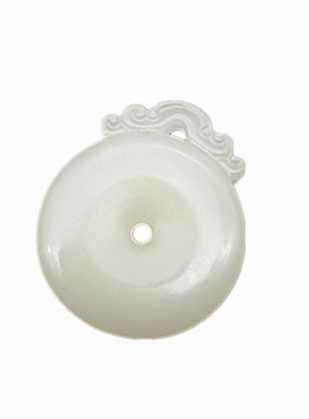 仿白玉平安扣吊坠挂件双面雕刻民族风腰佩流苏情侣款玉佩玉坠颈饰