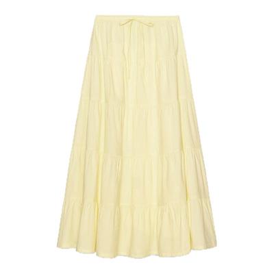 分层拼接中腰半身裙长裙