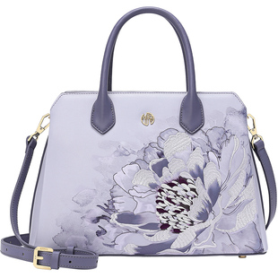 【烟雨时节】古伊西2026秋冬款牛皮轻奢刺绣旗袍手提包杀手包潮