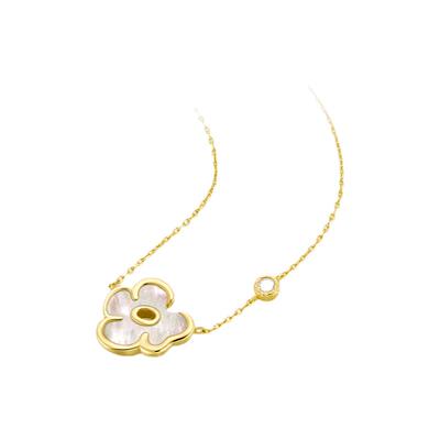 orangecube925银幸运小花项链