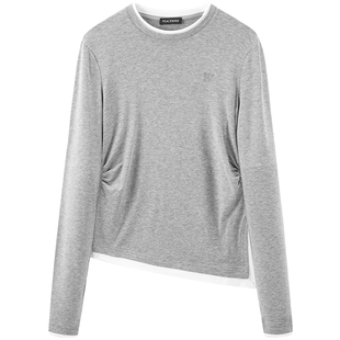 太平鸟女装秋季天丝羊毛针织衫T恤A1CPE3313