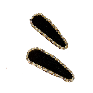 复古时尚精致边夹镶钻小珍珠发夹刘海侧边夹前额头碎发卡子鸭嘴夹