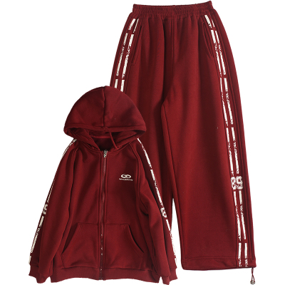 果拉拉女童加绒加厚保暖卫衣套装