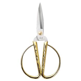 王麻子龙凤剪刀结婚开业剪彩正品金色家用剪纸复古尖头裁缝小剪子