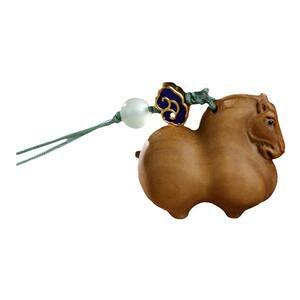 老山檀香木雕刻唐马挂件钥匙扣汽车手机吊坠包包挂饰文玩男女礼物