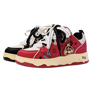 蜡笔小新鞋子男鞋棉鞋保暖冬季加绒板鞋男款面包鞋防滑情侣鸳鸯鞋