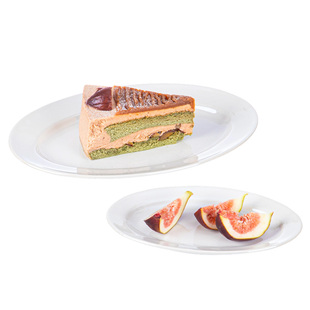 霜山陶瓷餐盘椭圆蛋糕甜品盘菜盘点心减脂餐水果盘家用早餐西餐盘