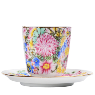 陶生活珐琅彩茶具陶瓷品茗杯手绘扒花粉彩万花主人杯单杯功夫茶杯