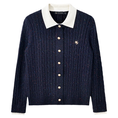 保罗彼得秋冬针织衫女翻领保暖休闲时尚气质羊毛衫毛衣UKECZ00341