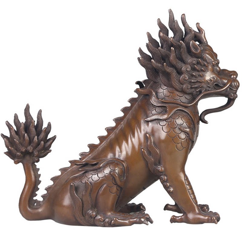 铜聚德纯铜御花园獬豸独角兽摆件