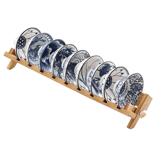 青花斗笠杯功夫茶杯10个装送杯架小茶碗茶盏杯品茗杯单杯茶具单品