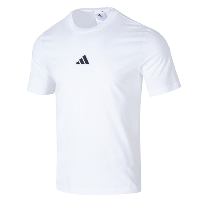阿迪达斯纯棉短袖男款2025冬季新款白色运动T恤透气半袖休闲上衣