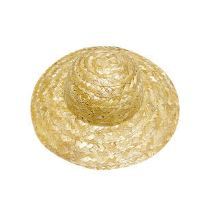 手工草编帽竹编帽子迷你小草帽时尚舞蹈帽玩具帽拍照道具草帽竹帽