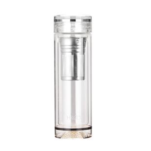 玻璃杯双层水杯男士高档茶杯个人专用茶水分离泡茶杯水晶杯子定制