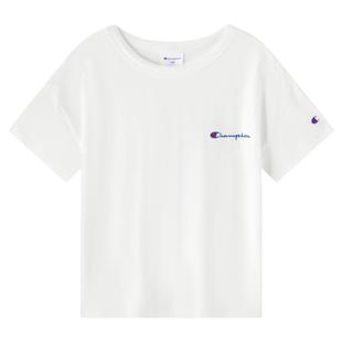 Champion冠军儿童装夏季新款男女大小童落肩基础棉运动短袖T恤