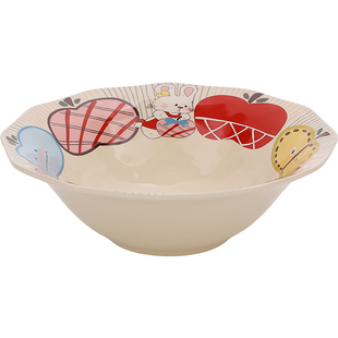 可爱苹果兔子陶瓷餐具家用米饭碗酸奶碗面碗沙拉碗女生高颜值餐盘
