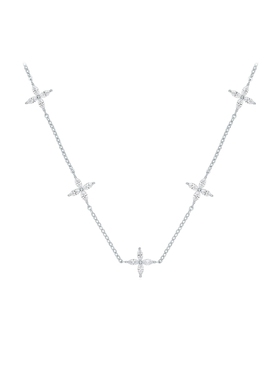 周六福项链女星星链坠S925银高级感轻奢小众送女友圣诞礼物