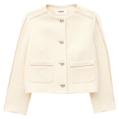 【季末7折起】bash冬季雅致小香排扣夹克女士短款外套1E25PALE