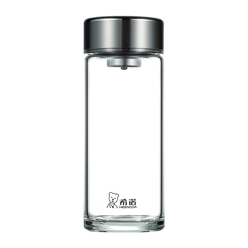 便携提环茶水分离杯希诺玻璃杯