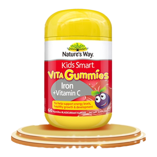 Nature's Way佳思敏儿童铁+VC软糖助消化维生素C铁厌食宝宝不贫血