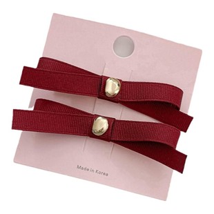 精致小金豆缎带蝴蝶结~通勤优雅减龄侧边夹刘海发夹前额碎发夹子