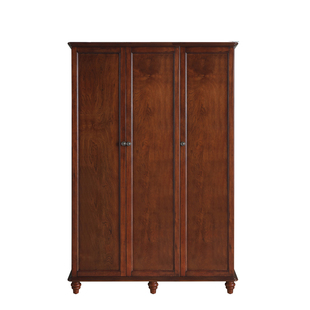 定制衣柜美式深樱桃色衣柜三门衣柜实木衣柜定制柜类定制链接